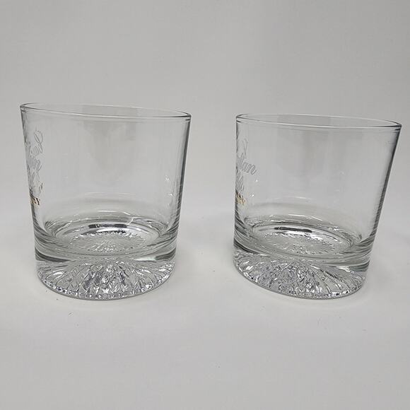 2 Canadian Club Whisky Double Old Fashioned Heavy Bottom Glasses - Picture 2 of 7